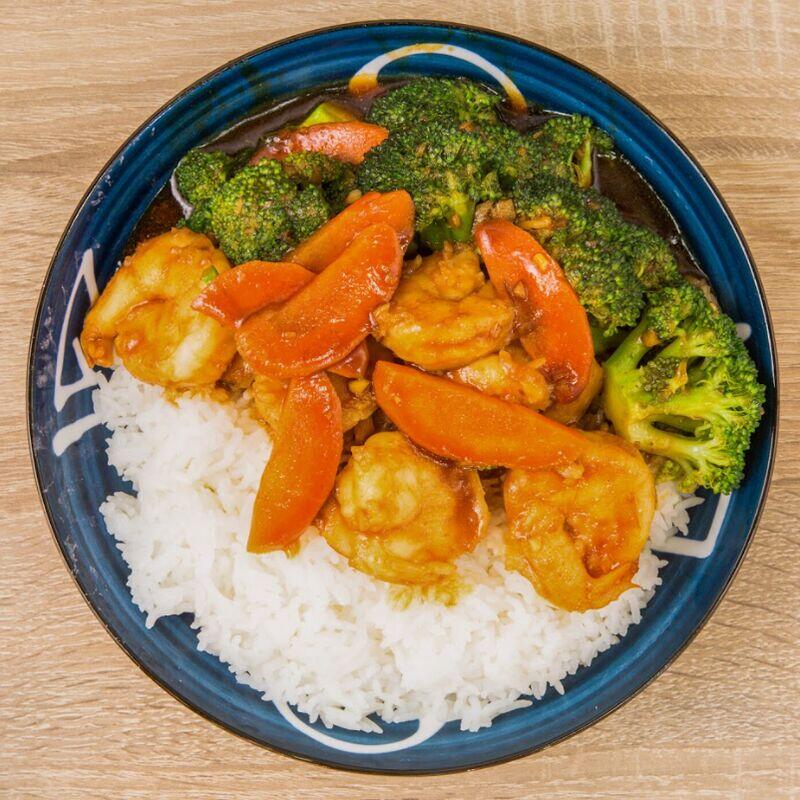 Shrimp Broccoli Over Rice