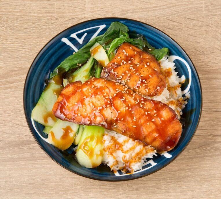 Salmon Teriyaki Over Rice